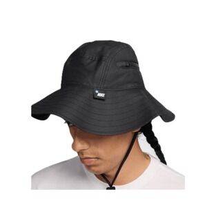 NEW NIKE Med  Adult Unisex APEX Zip Wide Brim Bucket Hat Black HJ7135-010